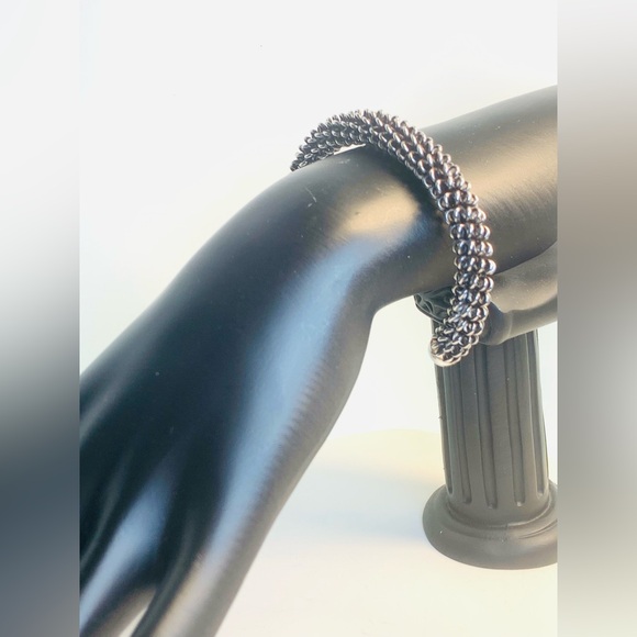 Silpada Rare Oxidized Sterling Silver Chainmail Style Cuff Bracelet - Picture 1 of 16